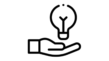 hand under lightbulb