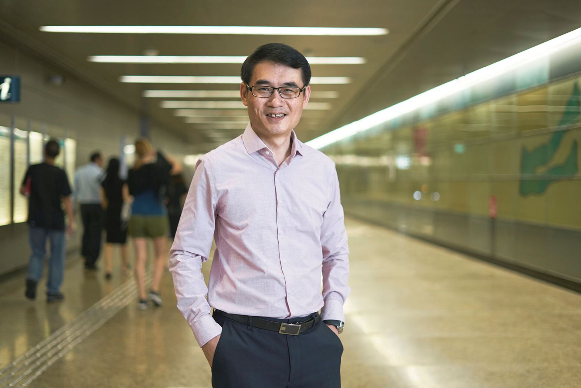 A smiling businessman